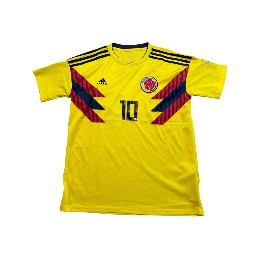 Adidas Colombia James Rodriguez 10 Jersey Mens Large Yellow 2018 World Cup